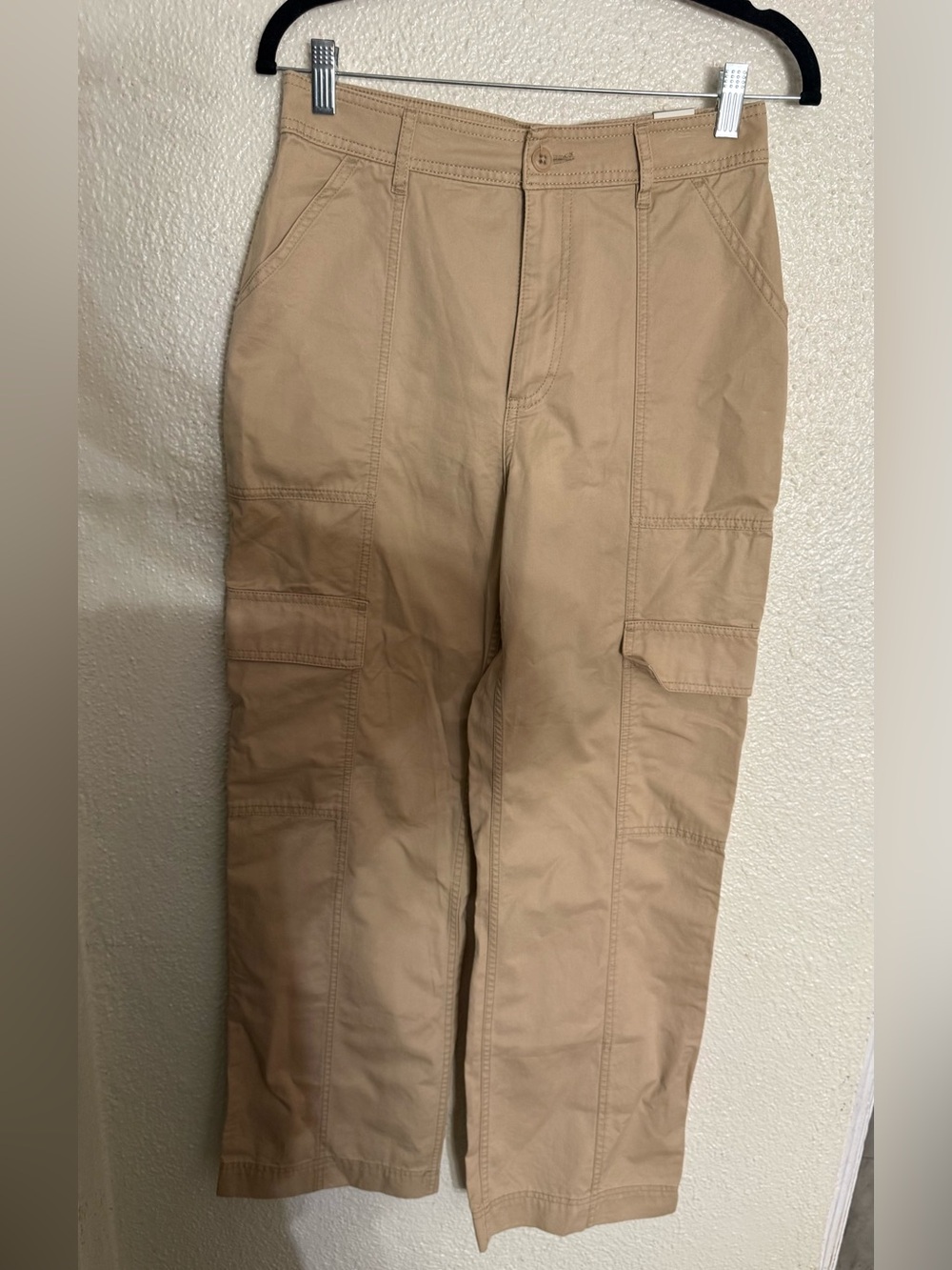 Abercrombie & Fitch Women 28/6 Khaki Y2K High Rise Relaxed Cargo Utility Pants
